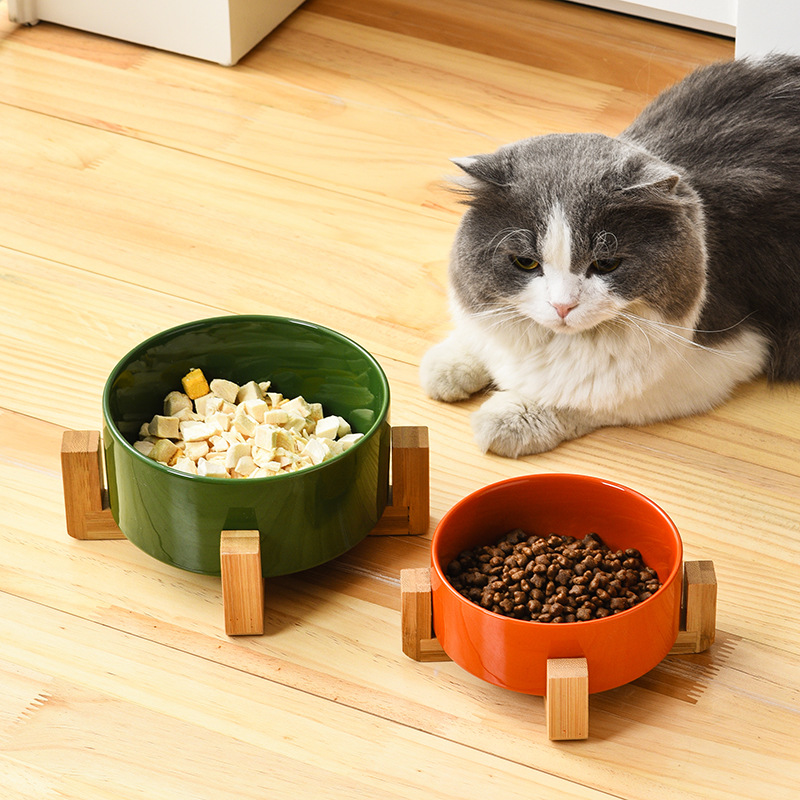 猫碗狗碗陶瓷黑色水碗黑碗猫咪狗盆狗狗食盆水盆宠物喝水防打翻猫
