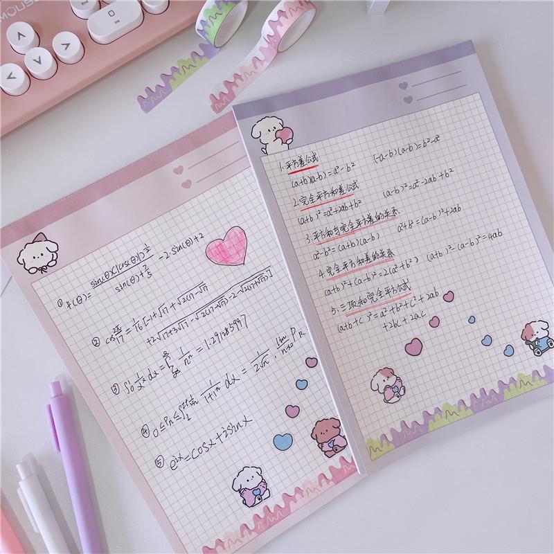 少女心萌紫色粉色狗狗创意便签本可撕可爱记事草稿B5便签纸拍纸本