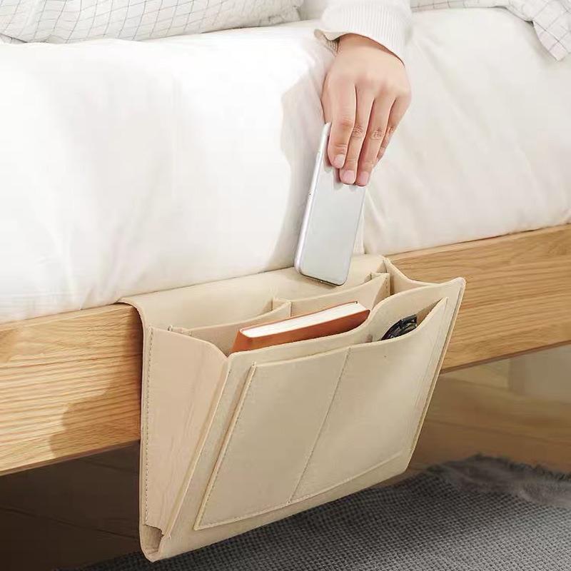 毛毡床头收纳包家居卧室客厅沙发收纳挂袋便捷式学生宿舍置物包