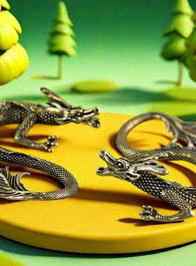 锻铜龙把玩摆件金属龙客厅办公室书柜桌面装饰品个性潮流小龙摆件