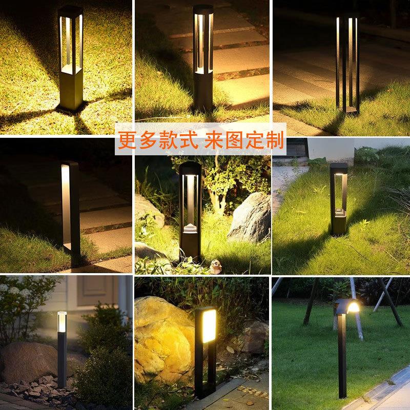 方形简约草坪灯户外花园防水景观庭院灯小区公园插地式LED草地灯