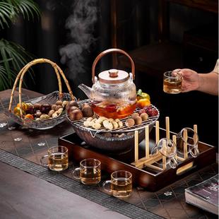 围炉煮茶壶玻璃明火蒸茶壶泡茶家用耐热煮茶器电陶炉煮茶烧水壶