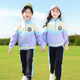 高端幼儿园园服冲锋衣校服套装 运动服四件套 小学生一年级班服短袖