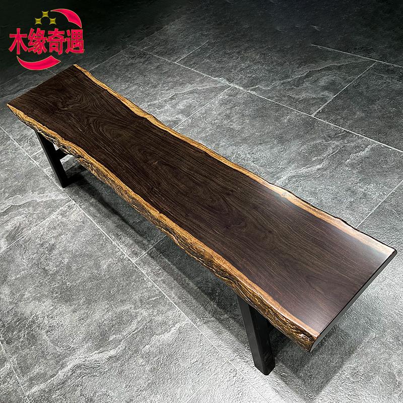 黑金檀条凳黑檀自然边长条凳