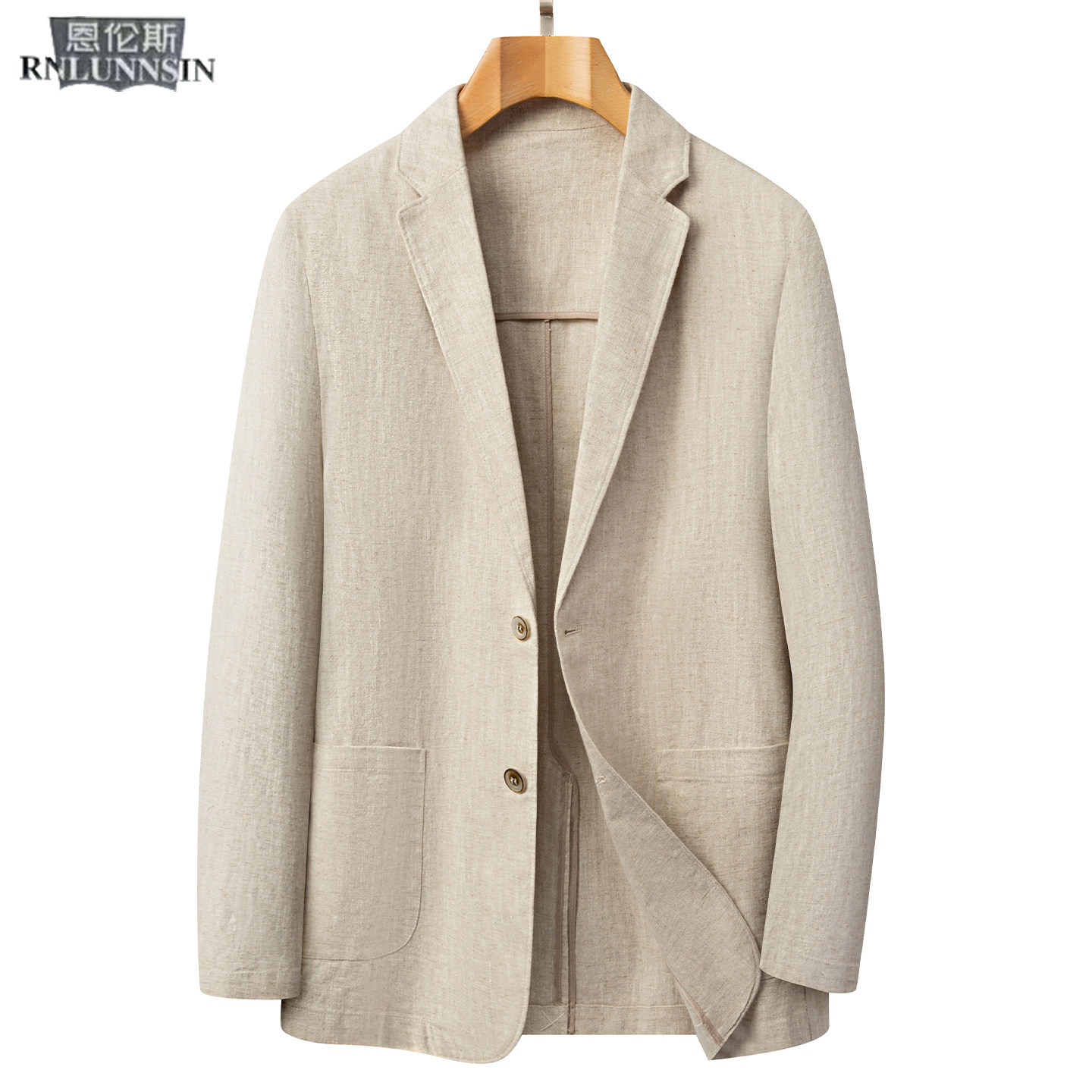 单西装外套男士常规韩风时尚休闲男装2025春秋新款高档苎麻棉西服