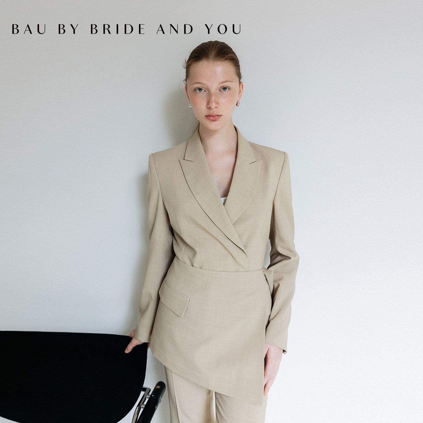 【林允儿同款】BAUbyBrideAndYou韩国2026秋冬新款尖领西装外套