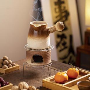 围炉煮茶壶家用室内提梁壶网红侧把罐罐烤奶茶明火碳炉粗干烧陶罐