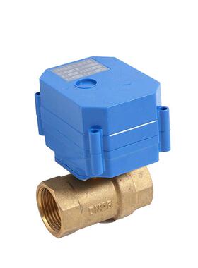 源头厂家DN25中央空调电动两通阀微型电动二通黄铜球阀常开常闭型