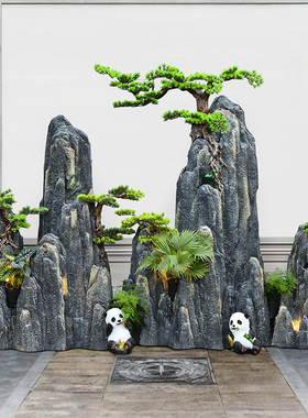 大型假山流水摆件鱼池造景庭院户外别墅酒店装饰园林造景观石成品