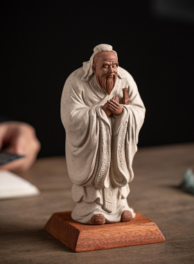 中式陶瓷历史人物孔夫子圣人雕像神像家居书房装饰工艺品孔子摆件