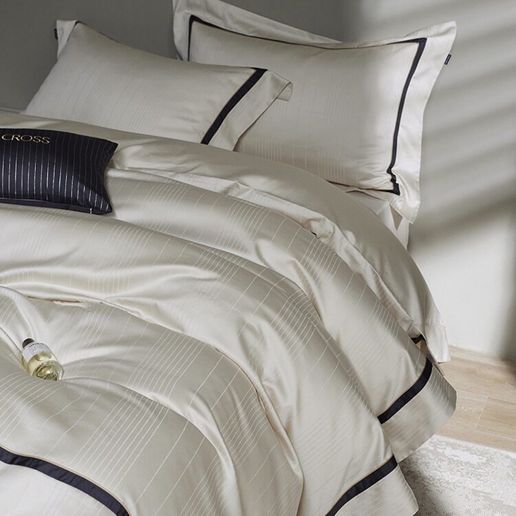 轻奢高端美国进口匹马棉四件套全棉提花被套床单奢华别墅样板床品