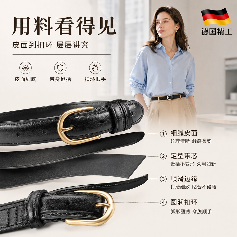 复古学生小皮带简约百搭