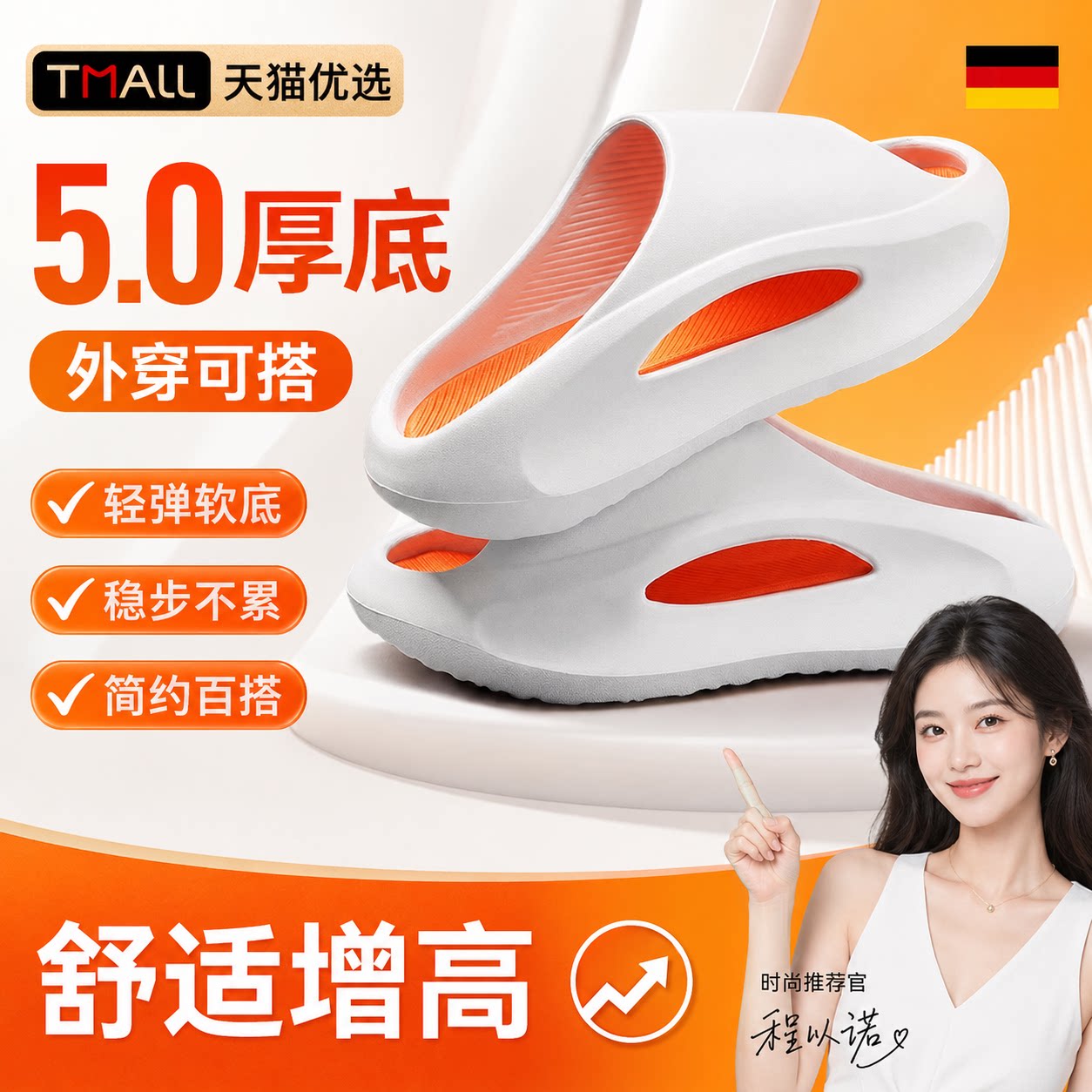 【德国精工】防滑软底拖鞋