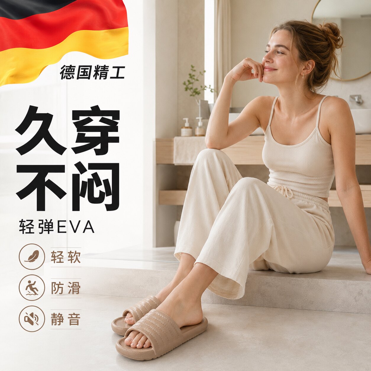【德国精工】防滑软底拖鞋