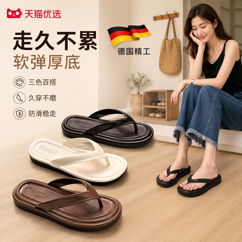 【德国精工】防滑软底拖鞋