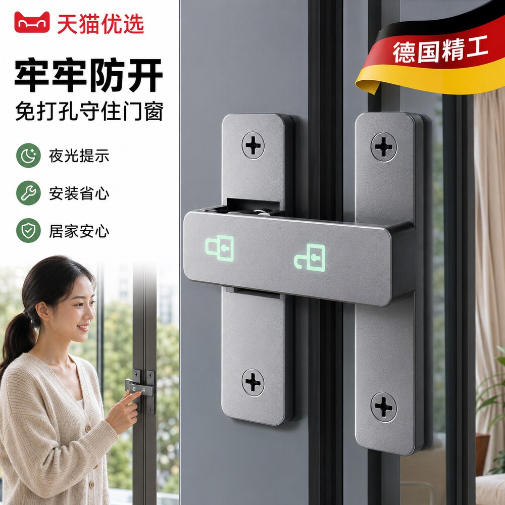 【央ma力荐】免打孔插销门