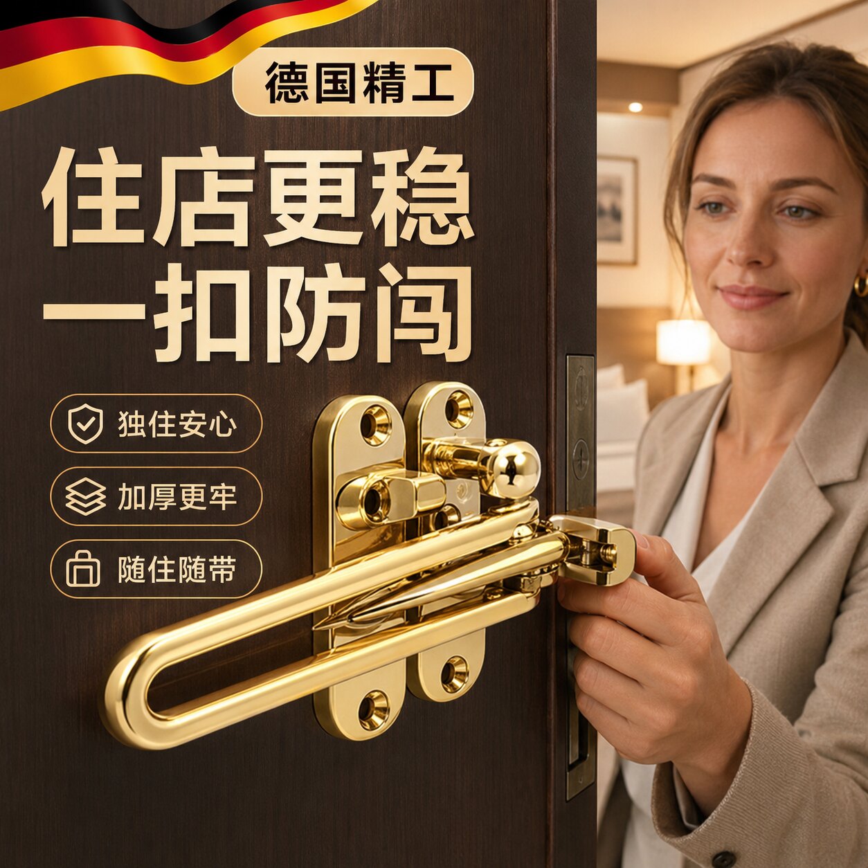 德国酒店门门链扣搭锁扣