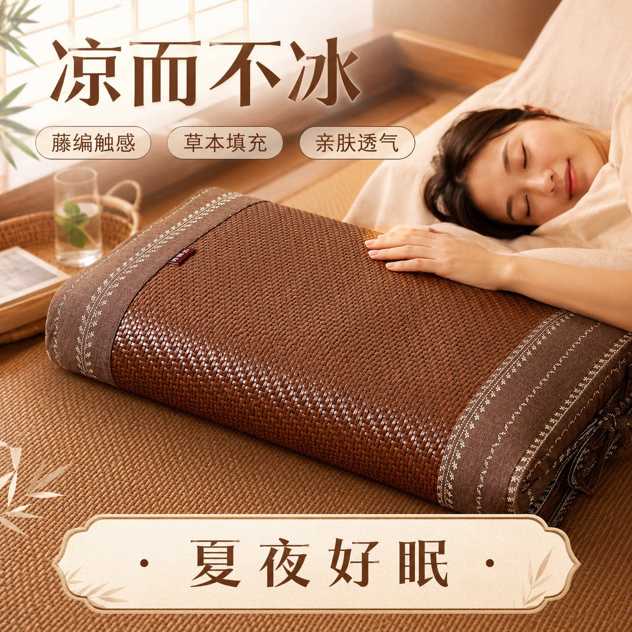 夏天枕头凉枕荞麦凉席内