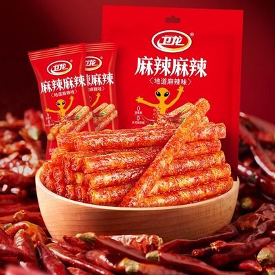 卫龙分享装很麻很辣辣条108g独立包装怀旧面筋辣条小麻小辣零食