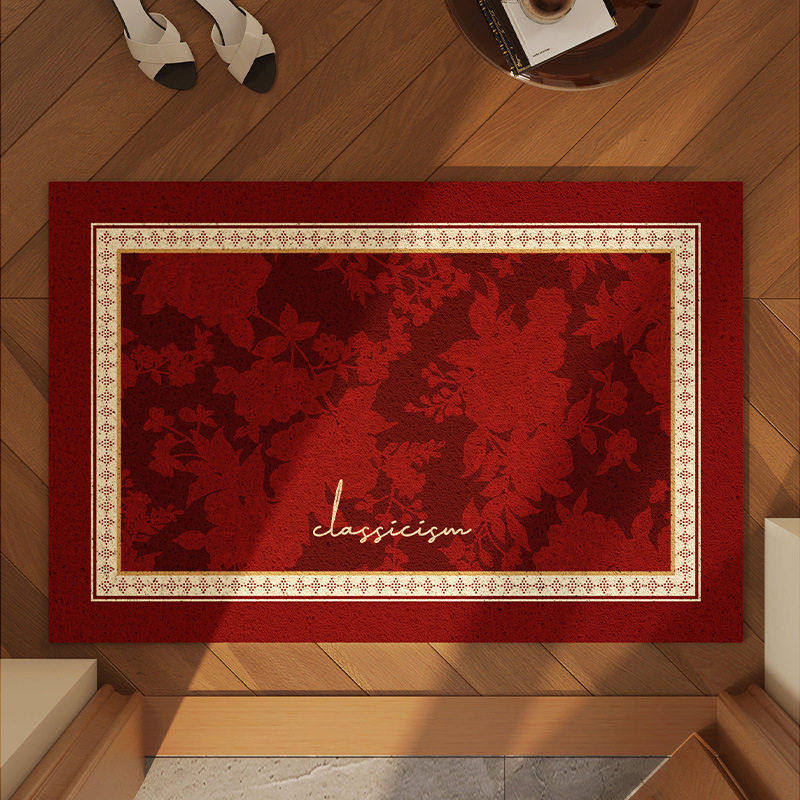 级感红色新年入户门地垫防滑耐磨刮沙丝圈脚垫大门口进门外垫子,居家布艺,家用脚垫,淘宝优惠券,粉丝福利购,淘宝优惠卷