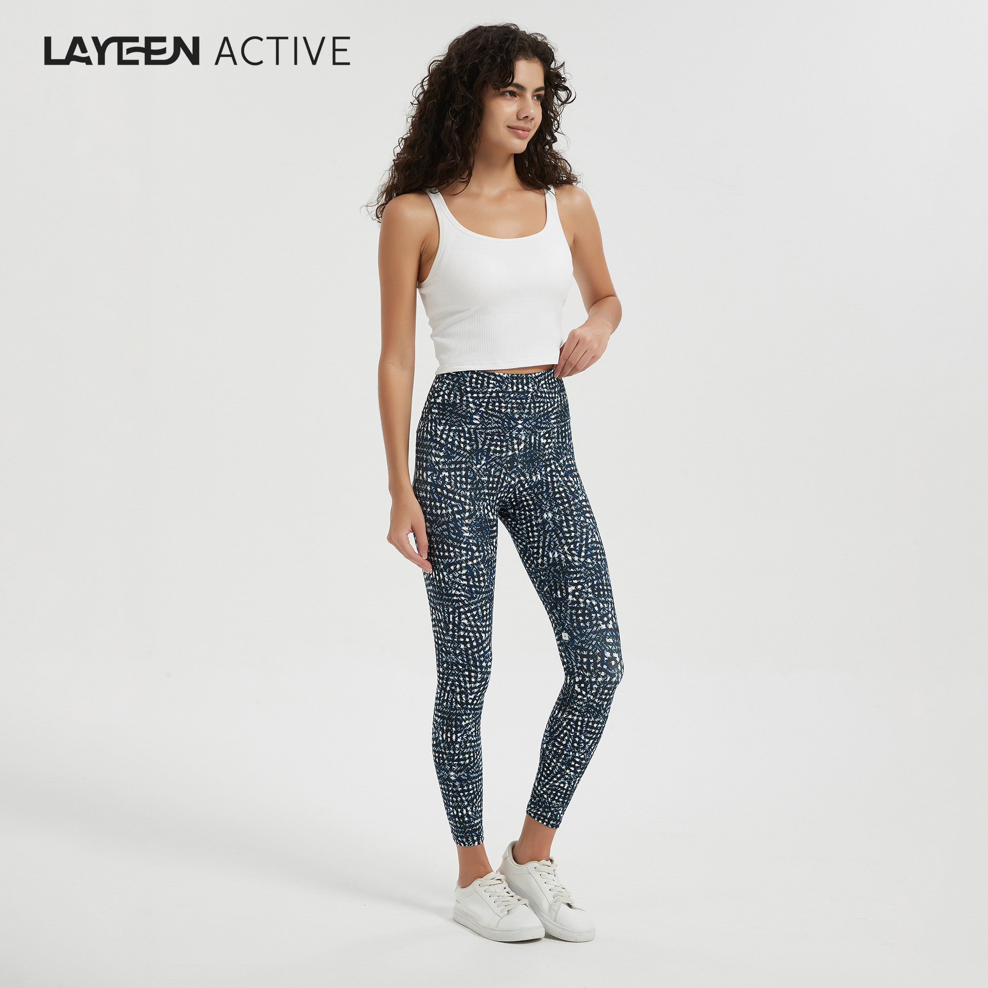 LAYEEN ACTIVE 花裤子 天空之城 中腰9分瑜伽健身防晒230245