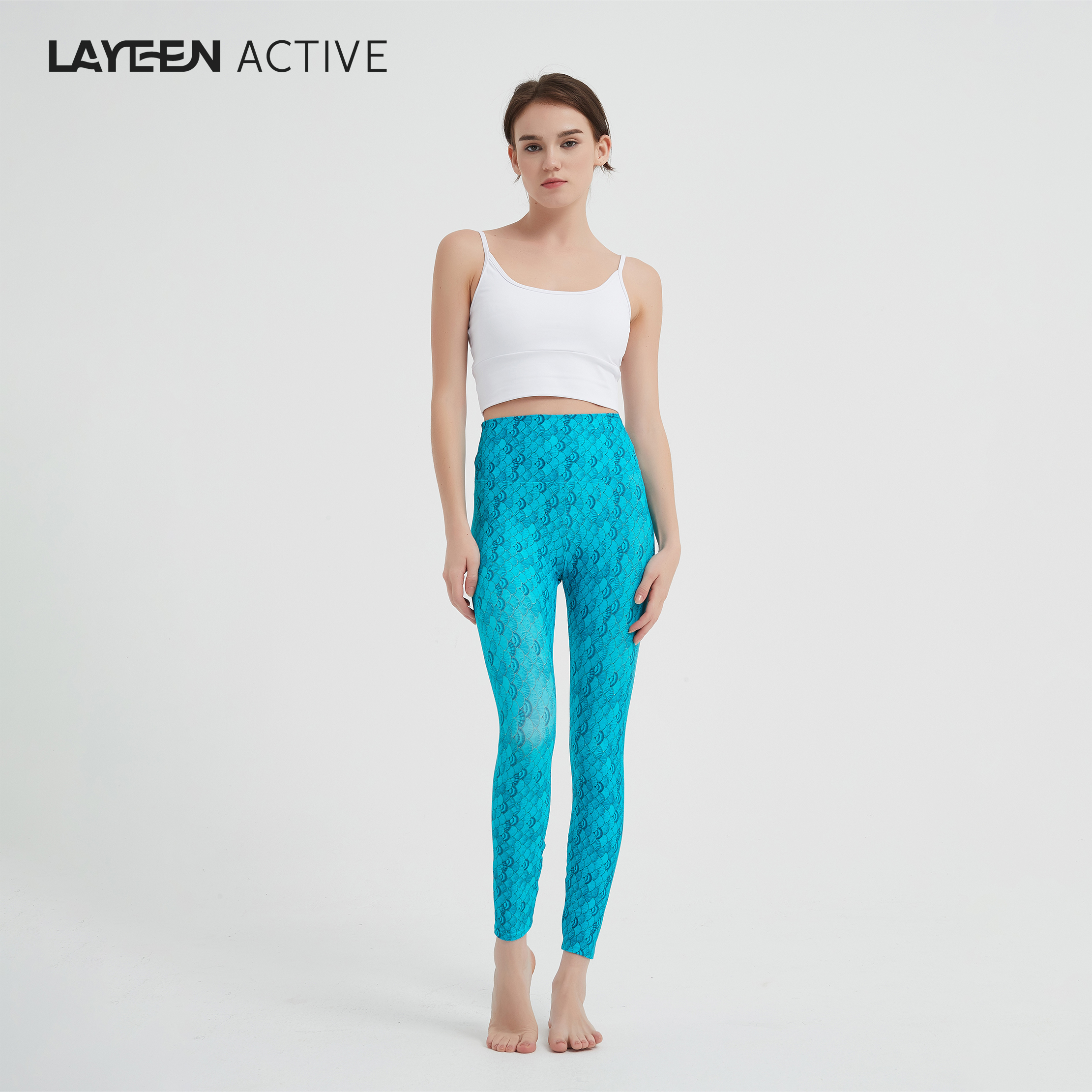 LAYEEN ACTIVE 花裤子 水灵贝壳 中腰9分瑜伽健身防晒230111