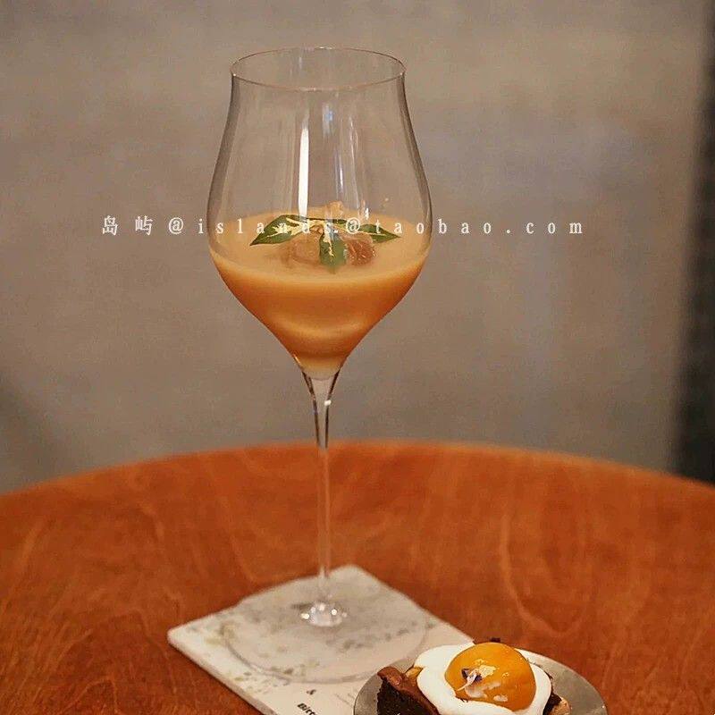 轻奢反口甜酒香槟杯高脚杯ins法式鸡尾酒杯起泡杯玻璃葡萄红酒杯