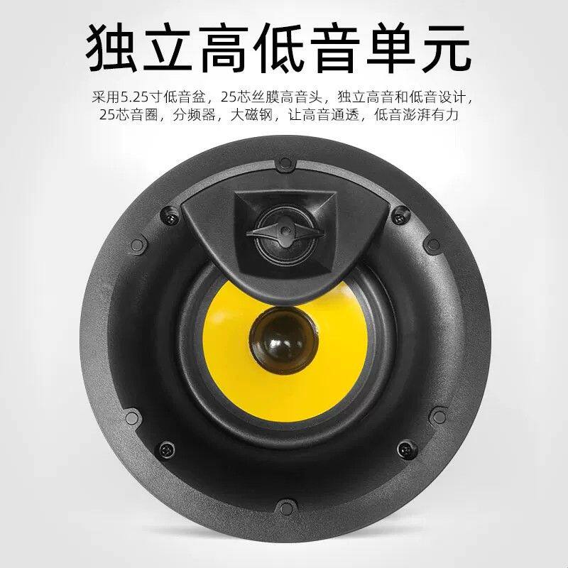 浪歌M7高保真吸顶喇叭同轴分频环绕音响8欧定阻式天花吊顶音箱
