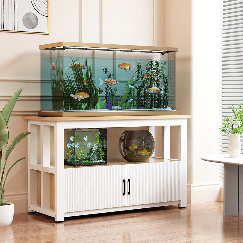 家用落地鱼缸柜底柜小型鱼缸架子水族箱柜储物柜底座柜简约置物柜