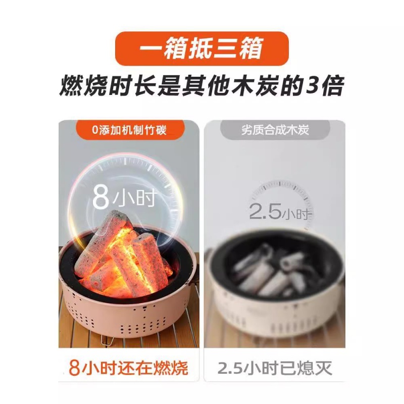 天然木炭烧烤专用无烟碳烧烤炉碳果木炭家用室内围炉煮茶取暖木碳