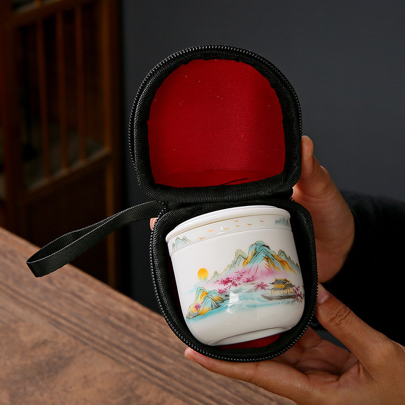 便携户外旅行茶具一人饮陶瓷快客杯一壶一杯单人随身收纳精致套装,餐饮具,旅行茶具,淘宝优惠券,粉丝福利购,淘宝优惠卷