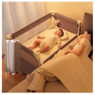 coolbaby婴儿床可移动新生婴儿拼接床拼接大床宝宝便携折叠床摇床