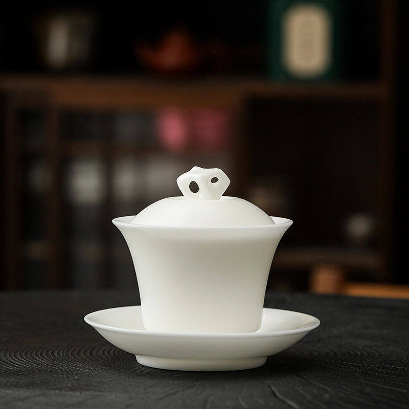 德化县冰种素烧盖碗三才不烫手陶瓷杯茶碗如脂猪油白级感刻字,餐饮具,盖碗,淘宝优惠券,粉丝福利购,淘宝优惠卷