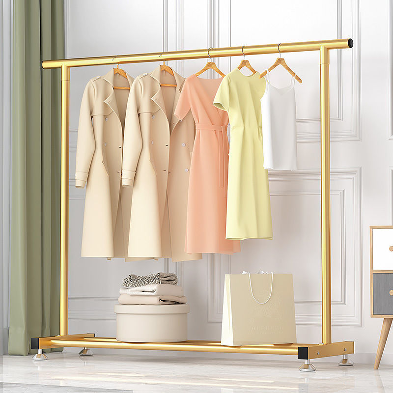2025新款金色折叠晾衣架落地阳台家用卧室挂衣架挂包衣服置物架