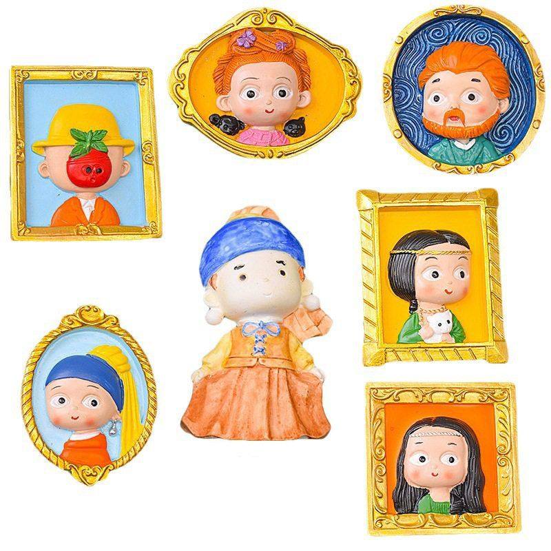 创意梵名画系列石膏娃娃画手工DIY涂色磁吸冰箱贴彩绘涂鸦玩具,玩具/童车/益智/积木/模型,沙画/胶画/画,淘宝优惠券,粉丝福利购,淘宝优惠卷