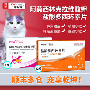 阿莫西林克拉维酸宠物猫咪感冒药打喷嚏流鼻涕专用狗消炎乾坤速诺