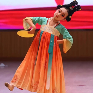 执镜俑演出服儿童汉服女童襦裙汉唐装古风民族儿童古典舞表演服装