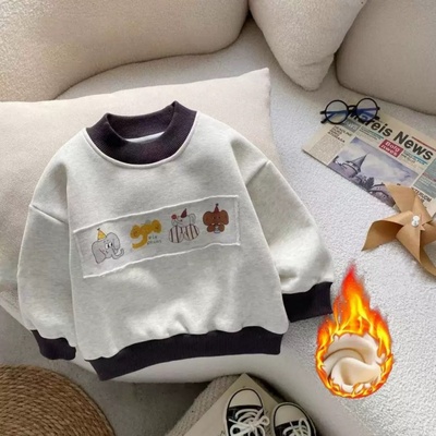 儿童加绒加厚卫衣秋冬季新款男童