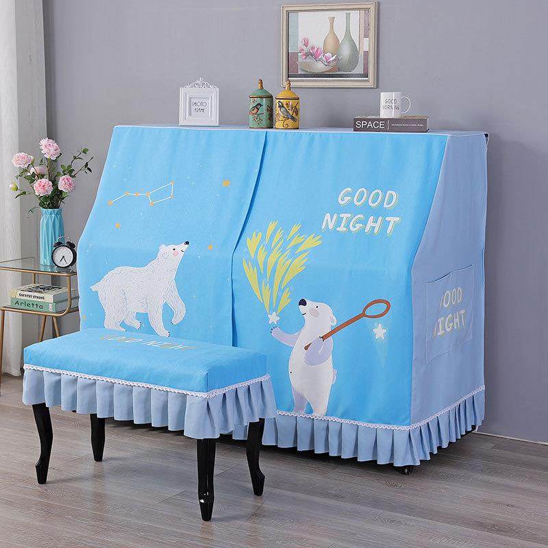 新款韩版印花布艺卡通钢琴罩防尘罩家用钢琴防尘罩支持