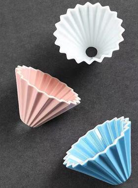 咖啡折纸滤杯 陶瓷手冲咖啡过滤器 V60滴滤咖啡过滤杯带杯托