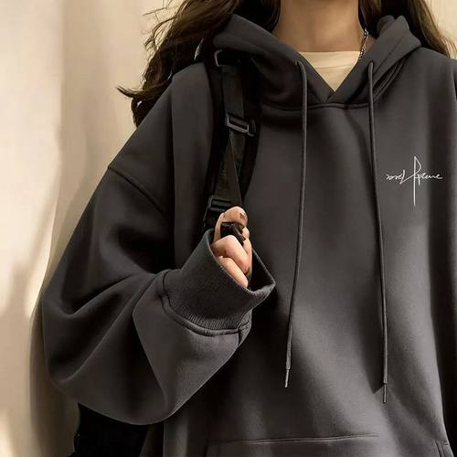 美式高街字母印花连帽卫衣孕妈