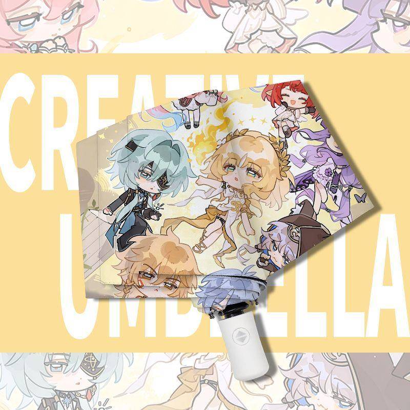 崩坏星穹铁道周边全自动雨伞女晴雨两用黄金裔动漫Q版可爱太阳伞