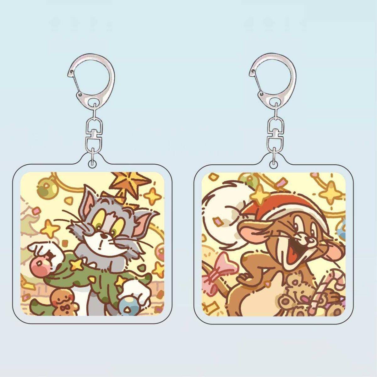 圣诞节杰瑞汤姆钥匙扣动漫卡通TOMJerry可爱情侣闺蜜生日礼物挂件