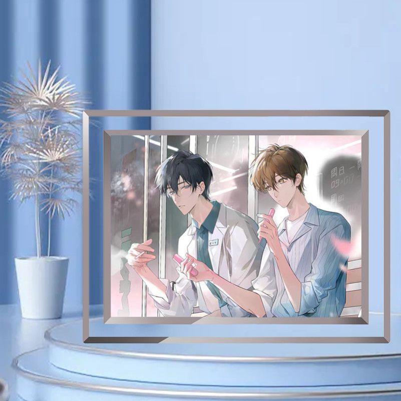 BE狂魔求生系统许其琛夏知许周边水晶玻璃相框桌面小摆件生日礼物