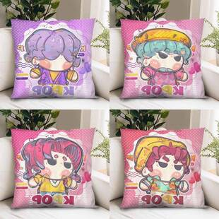 Kpop猎魔女团周边Q版可爱神秘艾比宝宝浪漫同人抱枕房间装饰靠枕