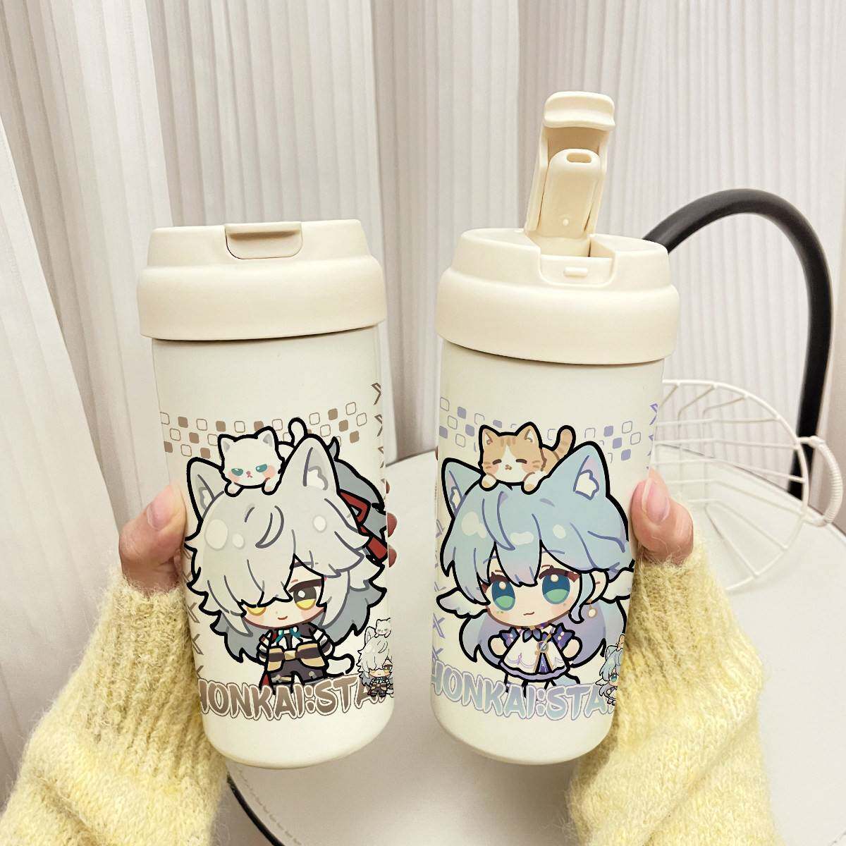 崩坏星穹铁道猫猫表情包周边双饮保温杯牛奶杯保冷杯车载杯咖啡杯