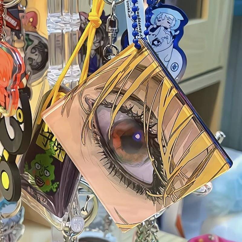 小红书同款全职猎人同人周边双层透光眼睛钥匙扣高颜值亚克力挂件