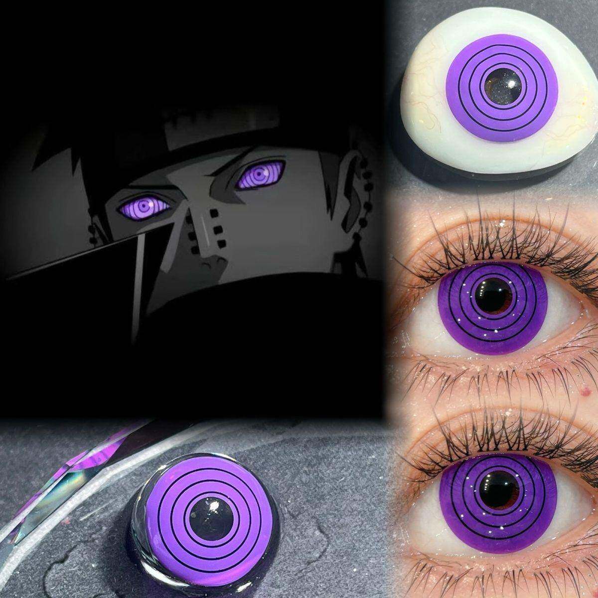 新万花筒写轮眼美瞳cos卡卡西大小直径专用火影忍者隐形眼镜三勾