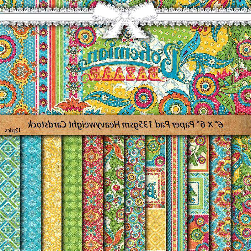 12张12026波西米亚集市大张欧式复古背景纸手账拼贴diy打底