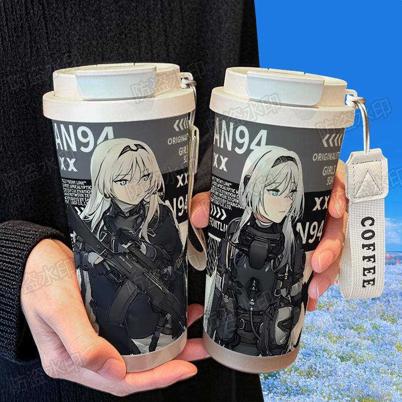 少女前线AN94周边保温杯316不锈钢大容量吸管车载双饮咖啡杯